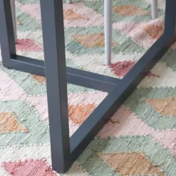 Irune Table à manger en métal gris anthracite et verre de 160x95^Banak Outlet