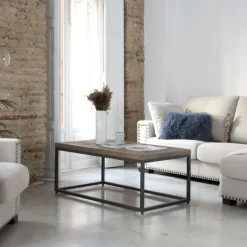 Irune Table basse en bois massif et métal^Banak Outlet