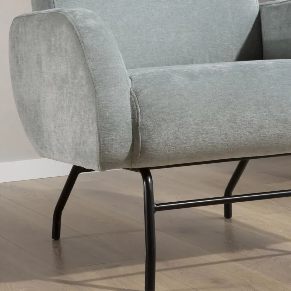 Jenn Fauteuil bleu turquoise avec pieds en métal^Banak Sale