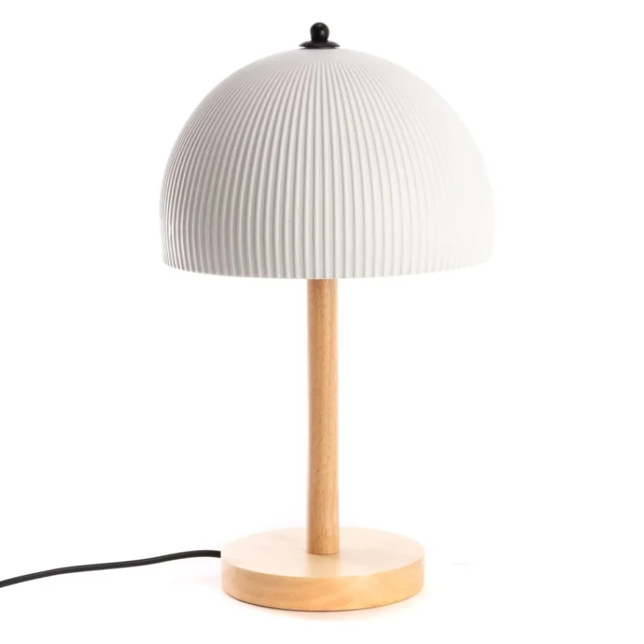 Kames Lampe de table en bois et porcelaine^Banak