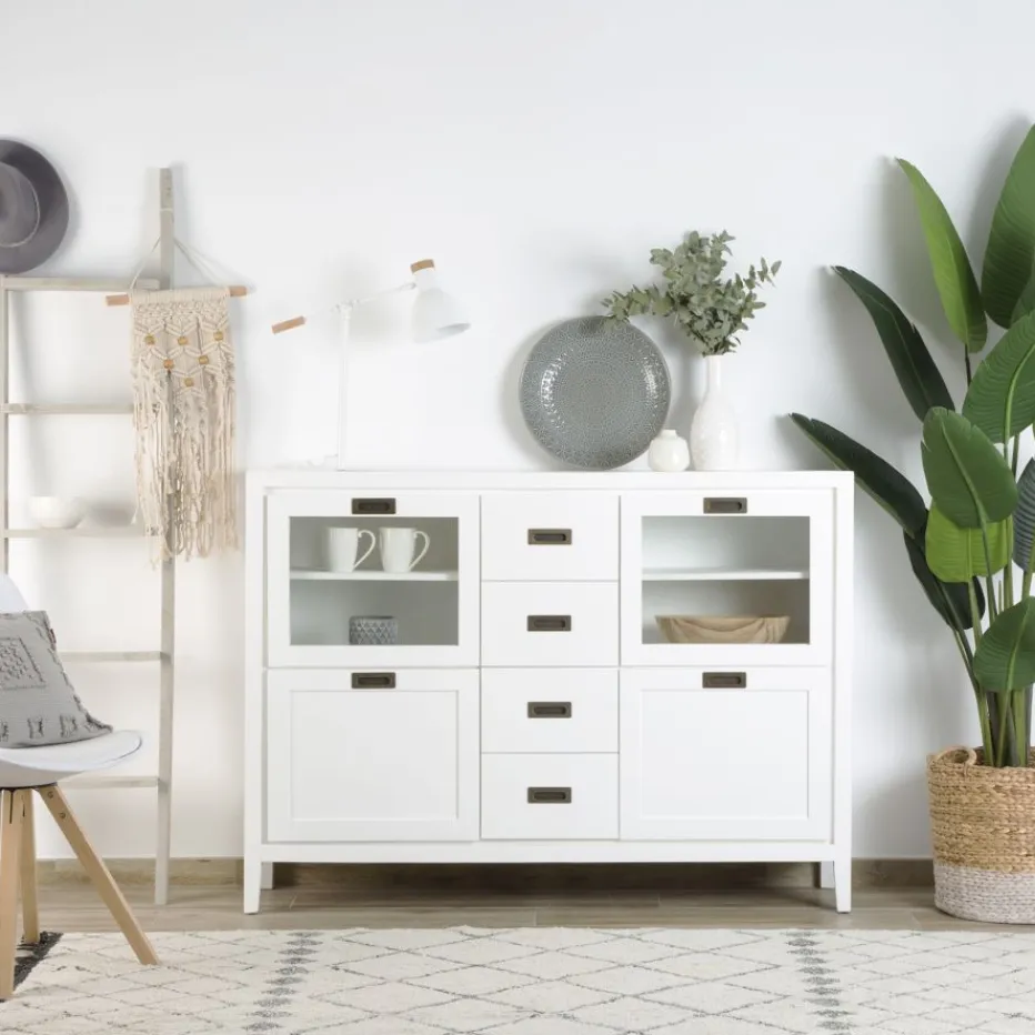 Kehra Buffet étroit laqué blanc^Banak Clearance