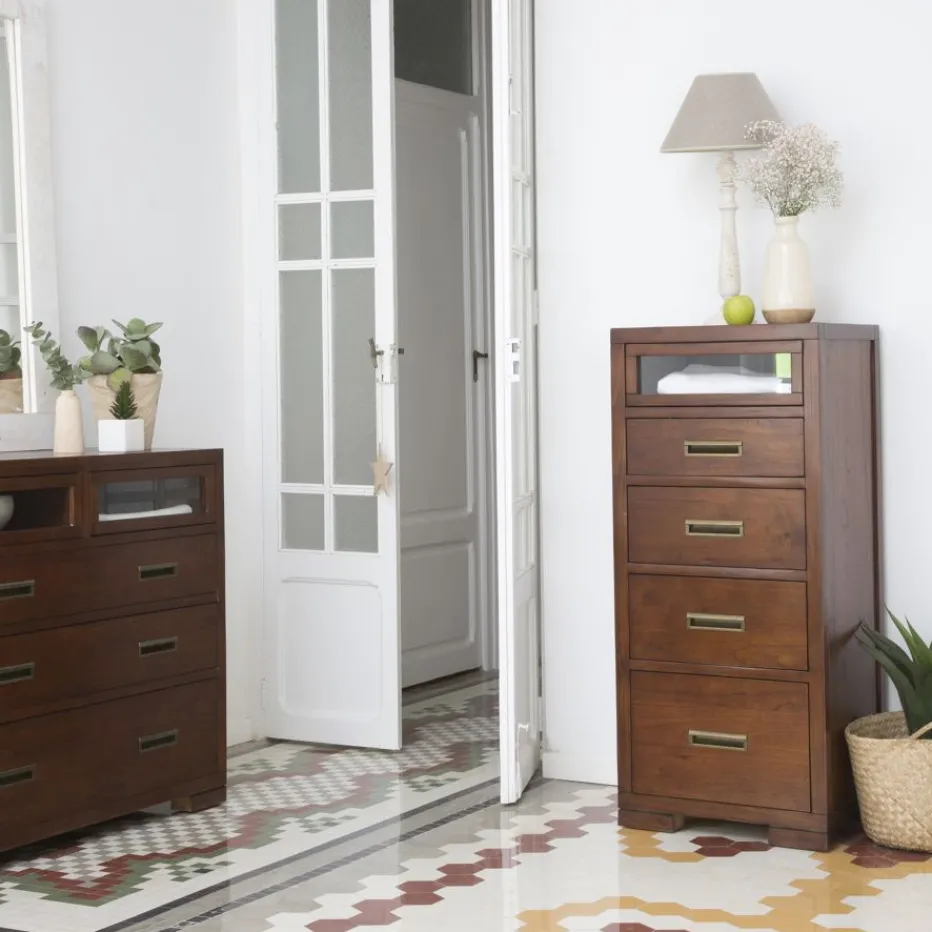 Kenia Commode en bois de teck en couleur^Banak