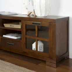 Kenia Meuble tv en bois couleur teck^Banak