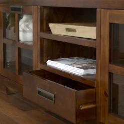 Kenia Meuble tv en bois couleur teck^Banak