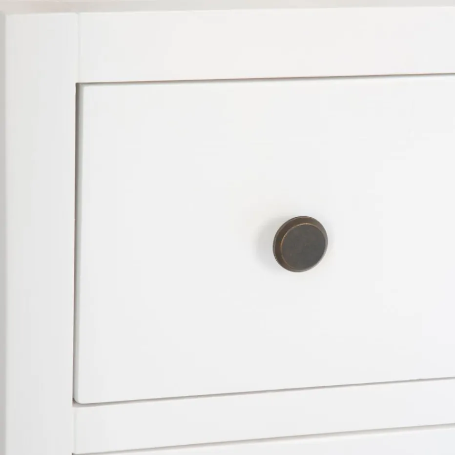 Khai Table de chevet étroite en bois laqué blanc^Banak Clearance