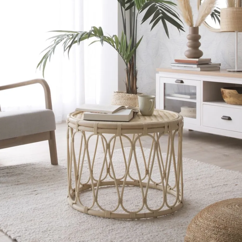 Kiev Table d'appoint en rotin naturel^Banak Clearance