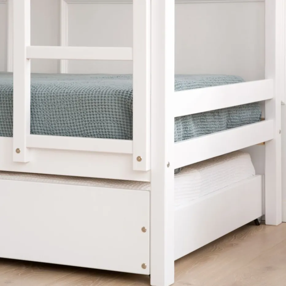 Kivu Lit avec lit gigogne laqué blanc pour matelas 90x190^Banak Discount