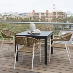 Kunes Table de jardin extensible carrée 90/180 en aluminium^Banak Sale