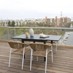 Kunes Table de jardin extensible carrée 90/180 en aluminium^Banak Sale