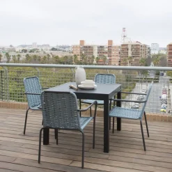 Kunes Table de jardin extensible carrée 90/180 en aluminium^Banak Sale