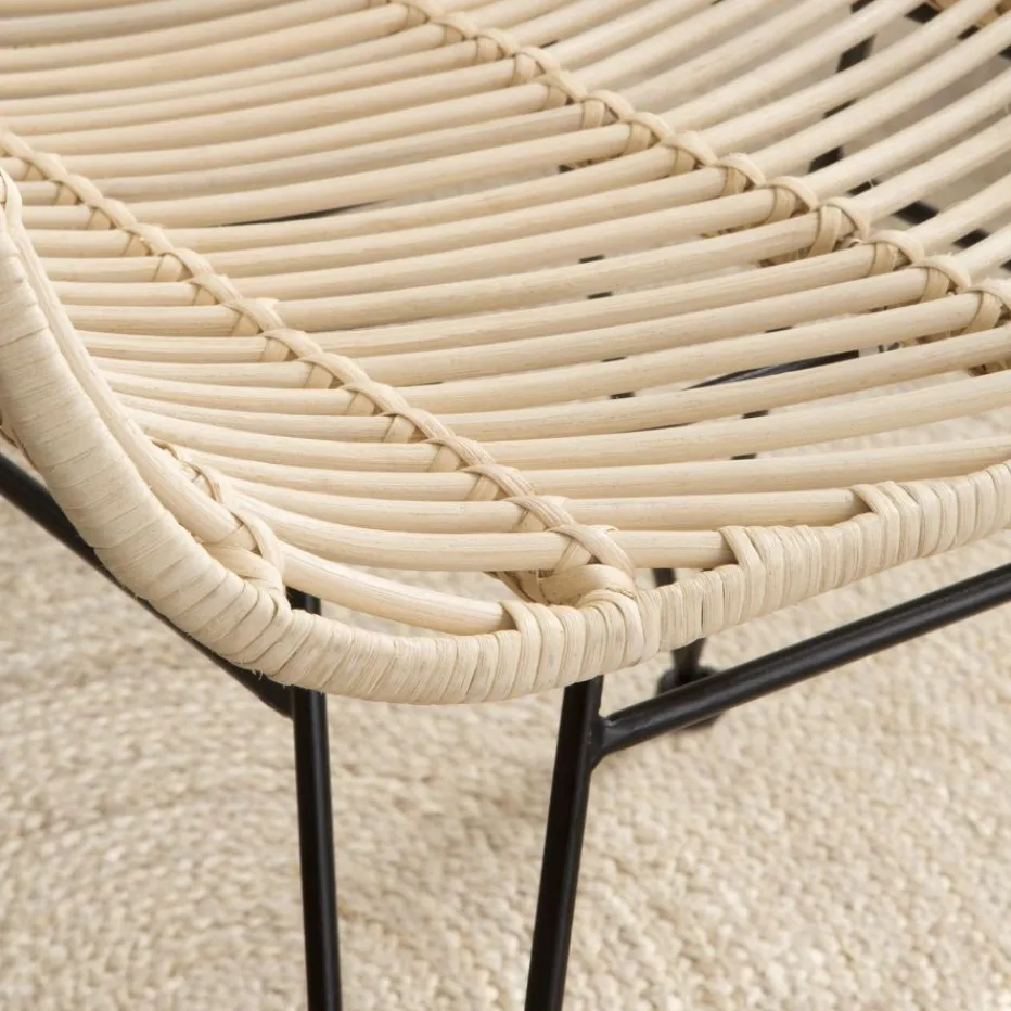 Lack Chaise en rotin naturel et métal^Banak