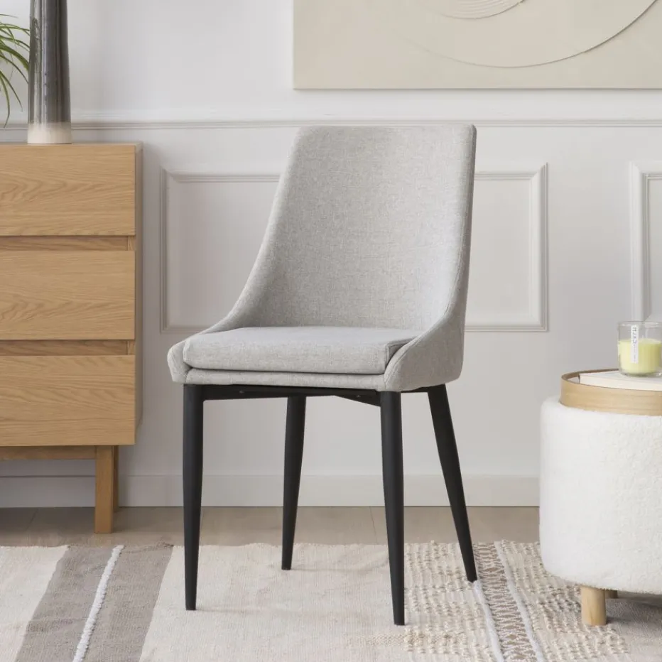 Lauren Chaise rembourrée gris perle^Banak Clearance