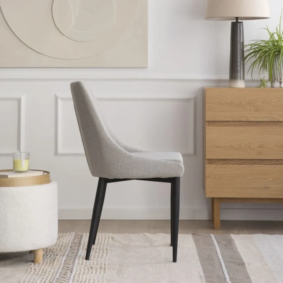 Lauren Chaise rembourrée gris perle^Banak Clearance