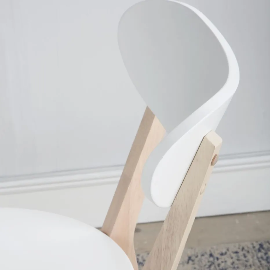 Lavia Silla de madera blanca y natural^Banak Discount