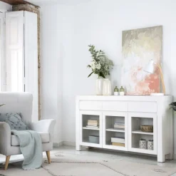 Liland Buffet étroit laqué en blanc^Banak Clearance