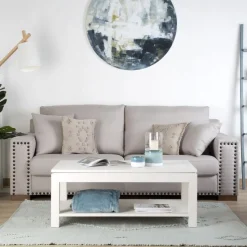 Liland Table basse relevable en bois laqué blanc^Banak