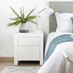 Liland Table de chevet laqué en blanc^Banak Outlet