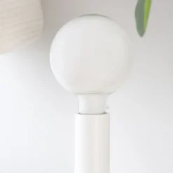 Lille Lampe de table blanche-câble vert^Banak Online