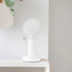 Lille Lampe de table blanche-câble rose^Banak Sale