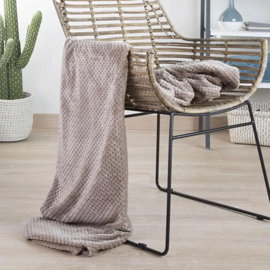 Litta Plaid taupe 130x170^Banak Clearance