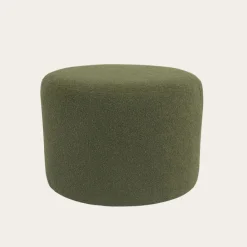 Lucie Puf de sal&oacute;n redondo tapizado en borreguito verde^Banak Discount