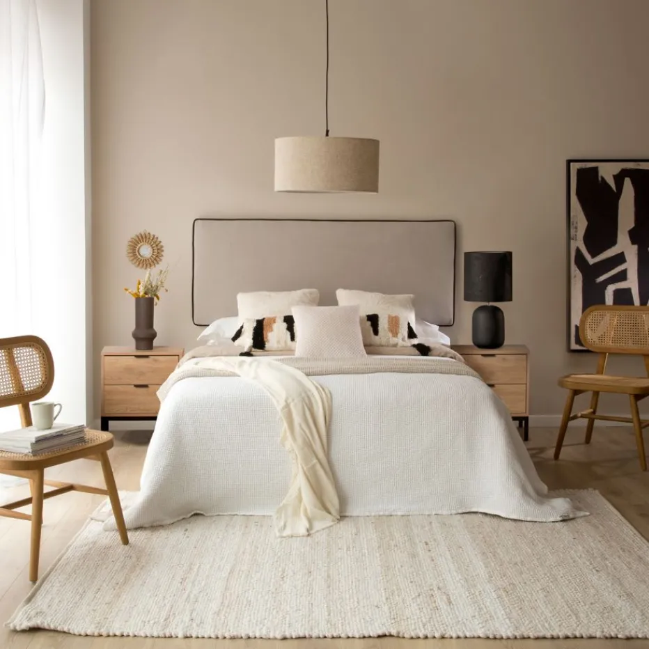Madary Tête de lit rembourrée beige pour lit de 150 et 160^Banak