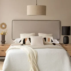 Madary Tête de lit tapissée beige pour lit de 140^Banak Hot