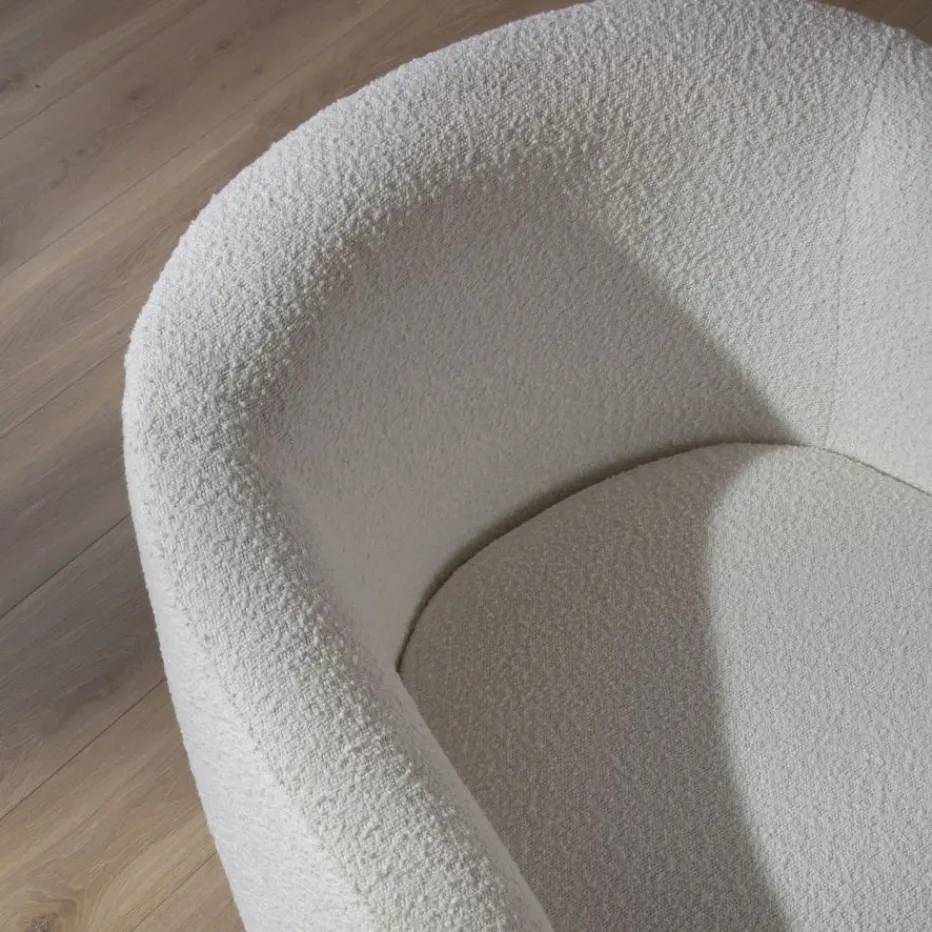 Magna Fauteuil tapissé bouclette blanche^Banak Outlet