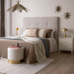 Maira Tête de lit tapissée beige pour lit de 140^Banak Hot