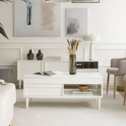 Margot Table basse relevable en bois laqué blanc^Banak New
