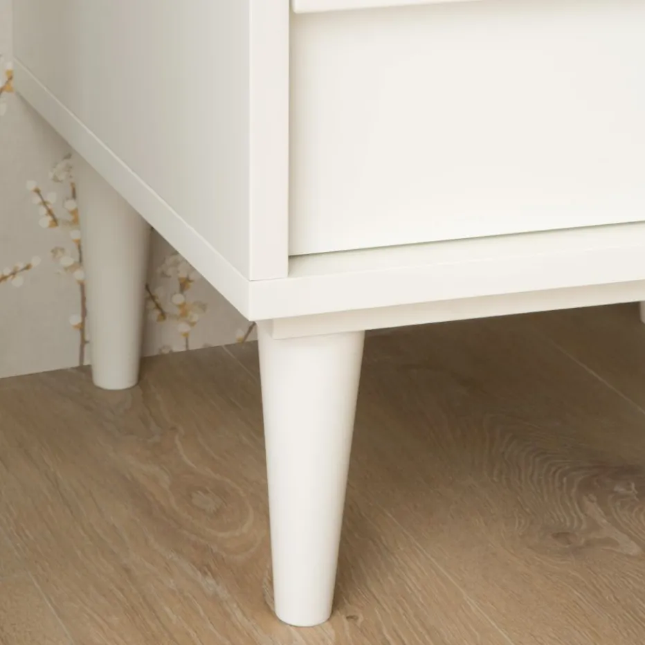 Margot Table de chevet en bois laqué blanc^Banak Online