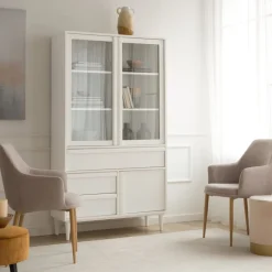 Margot Vitrine en bois laqué blanc^Banak Hot
