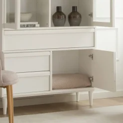 Margot Vitrine en bois laqué blanc^Banak Hot