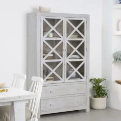 Milner Vitrine en bois massif^Banak