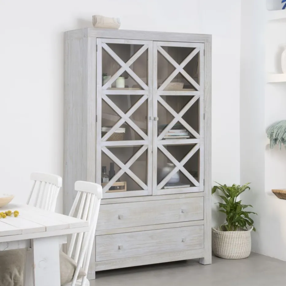 Milner Vitrine en bois massif^Banak