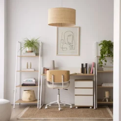 Monet Bureau en ch&ecirc;ne clair et métal blanc^Banak