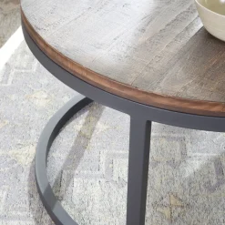 Nadine Set de 2 tables basses en bois massif et métal^Banak Outlet
