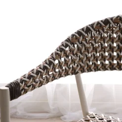 Narvik Chaise de jardin en rotin synthétique multicolore et aluminium blanc^Banak Hot