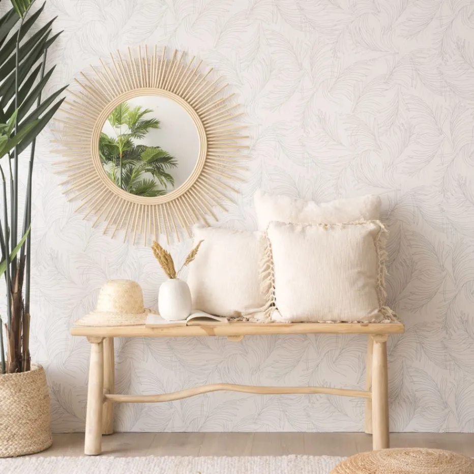 Neiva Miroir rond mural en rotin naturel^Banak Clearance