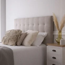 Neris T&ecirc;te de lit tapissée beige pour lit de 150 et 160^Banak Hot