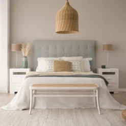 Neris Tête de lit tapissée bleu turquoise pour lit de 150 et 160^Banak Clearance