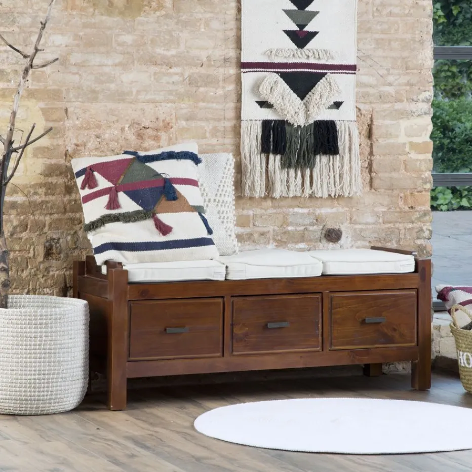 Nest Banc avec rangement et coussins en bois^Banak Hot