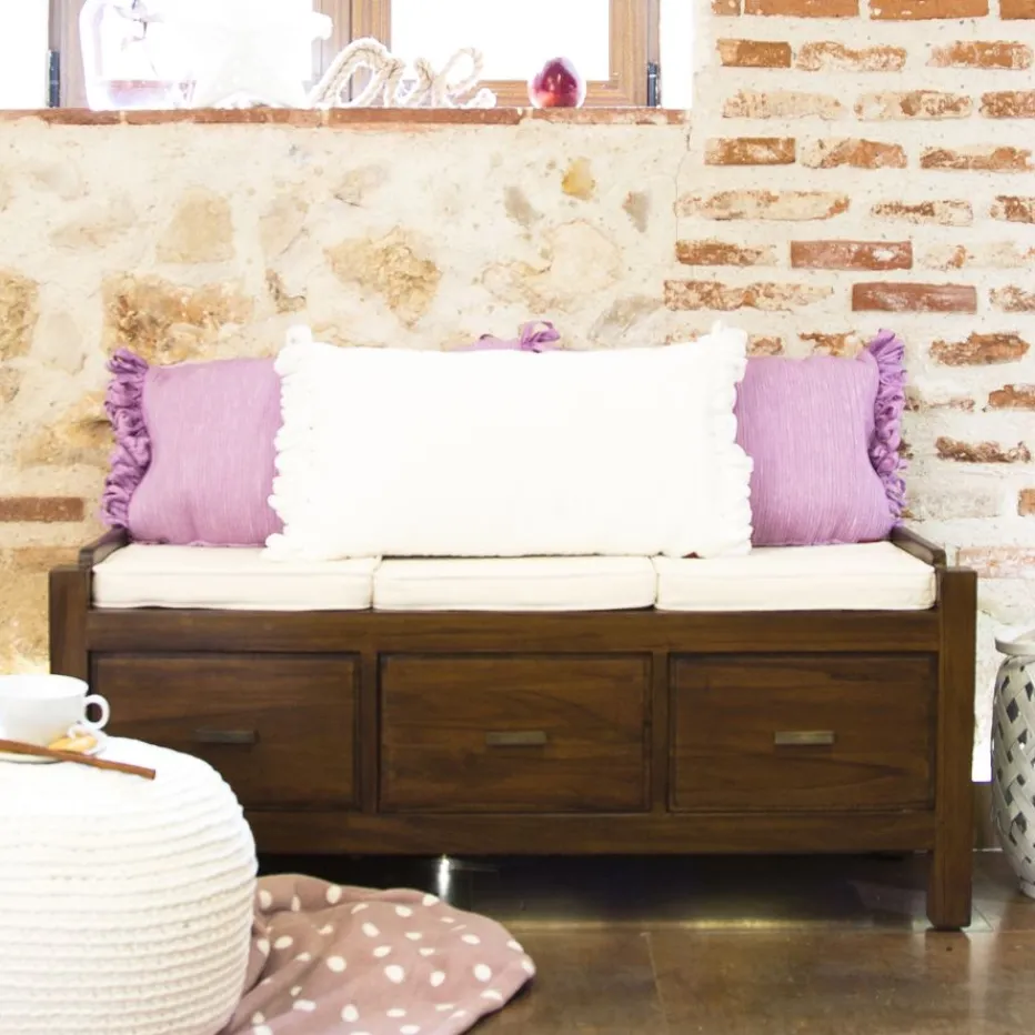 Nest Banc avec rangement et coussins en bois^Banak Hot