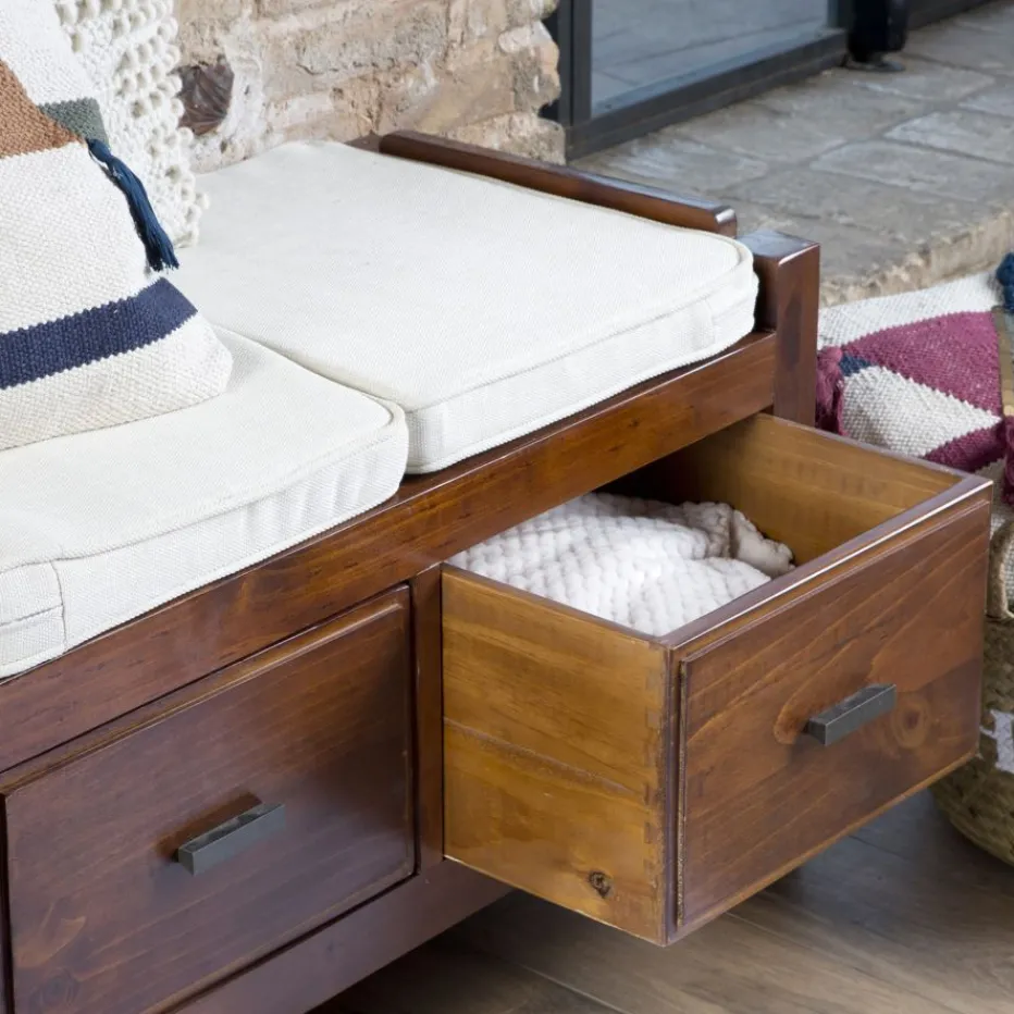 Nest Banc avec rangement et coussins en bois^Banak Hot