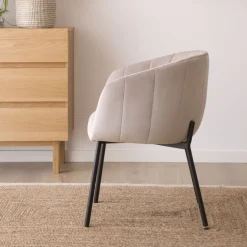 Nilsa Chaise en velours gris^Banak Best
