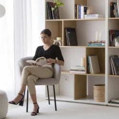 Nilsa Chaise en velours gris^Banak Best