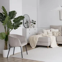 Nilsa Chaise en velours gris^Banak Best