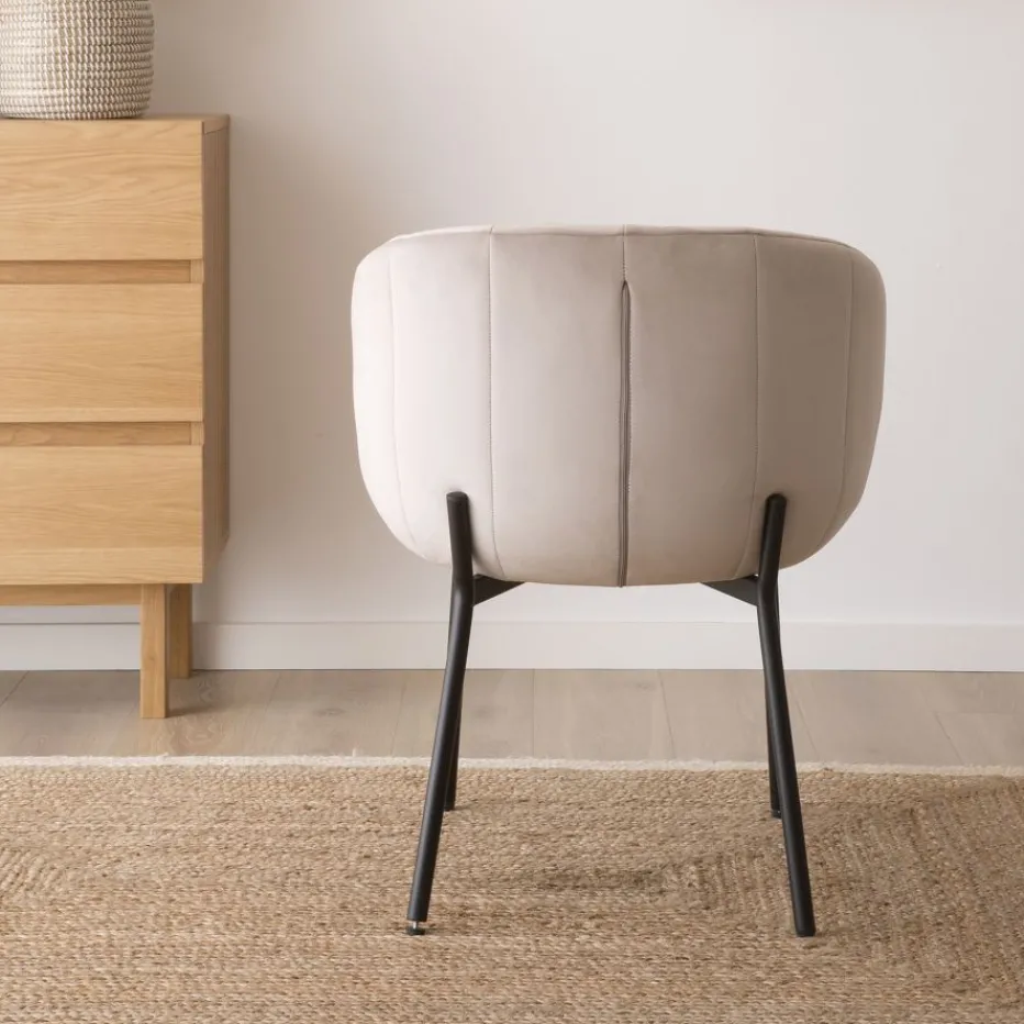 Nilsa Chaise en velours gris^Banak Best