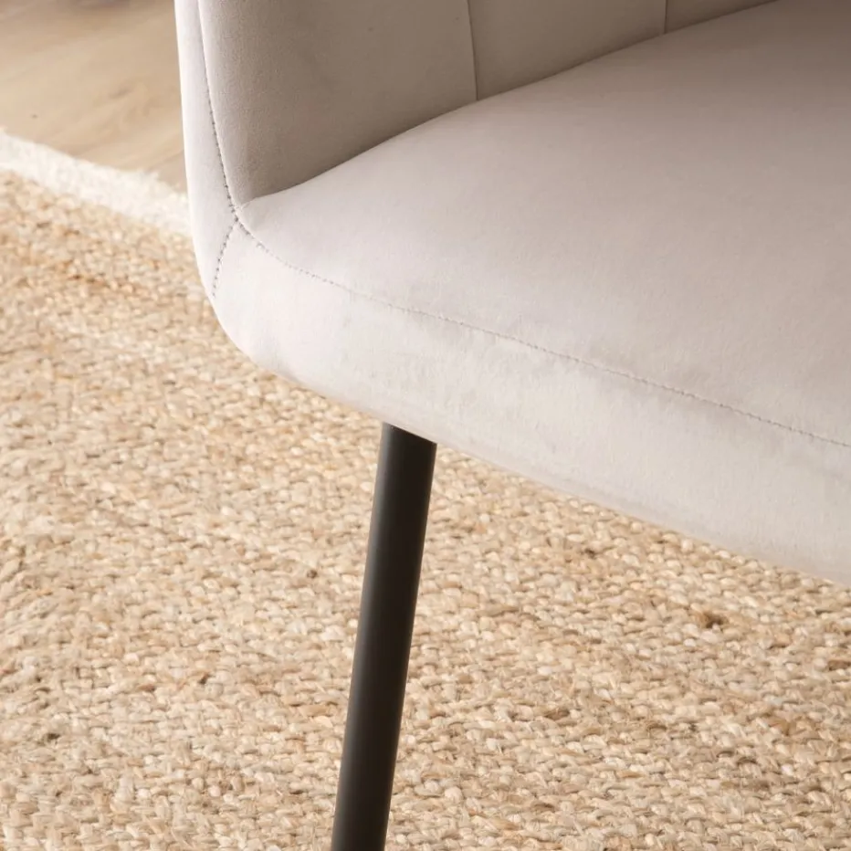 Nilsa Chaise en velours gris^Banak Best