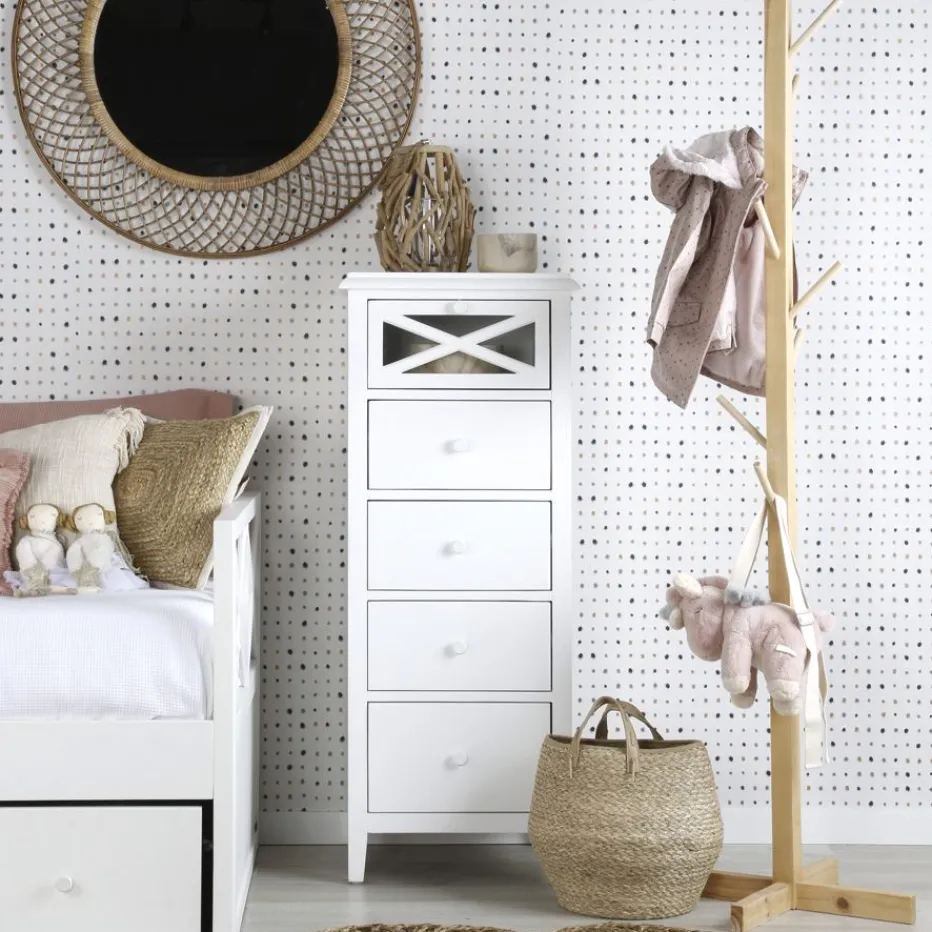 Niza Commode en bois laqué blanc^Banak Clearance